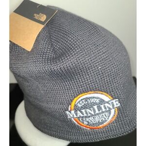 NWT North Face Mens Main Line Concrete Mountain Beanie w Ear Band Warm Gray OSFM